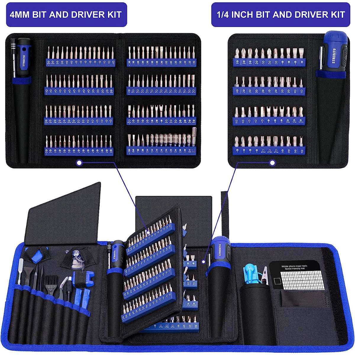 STREBITO Precision Screwdriver Set of 191 Multi-Position Screwdrivers