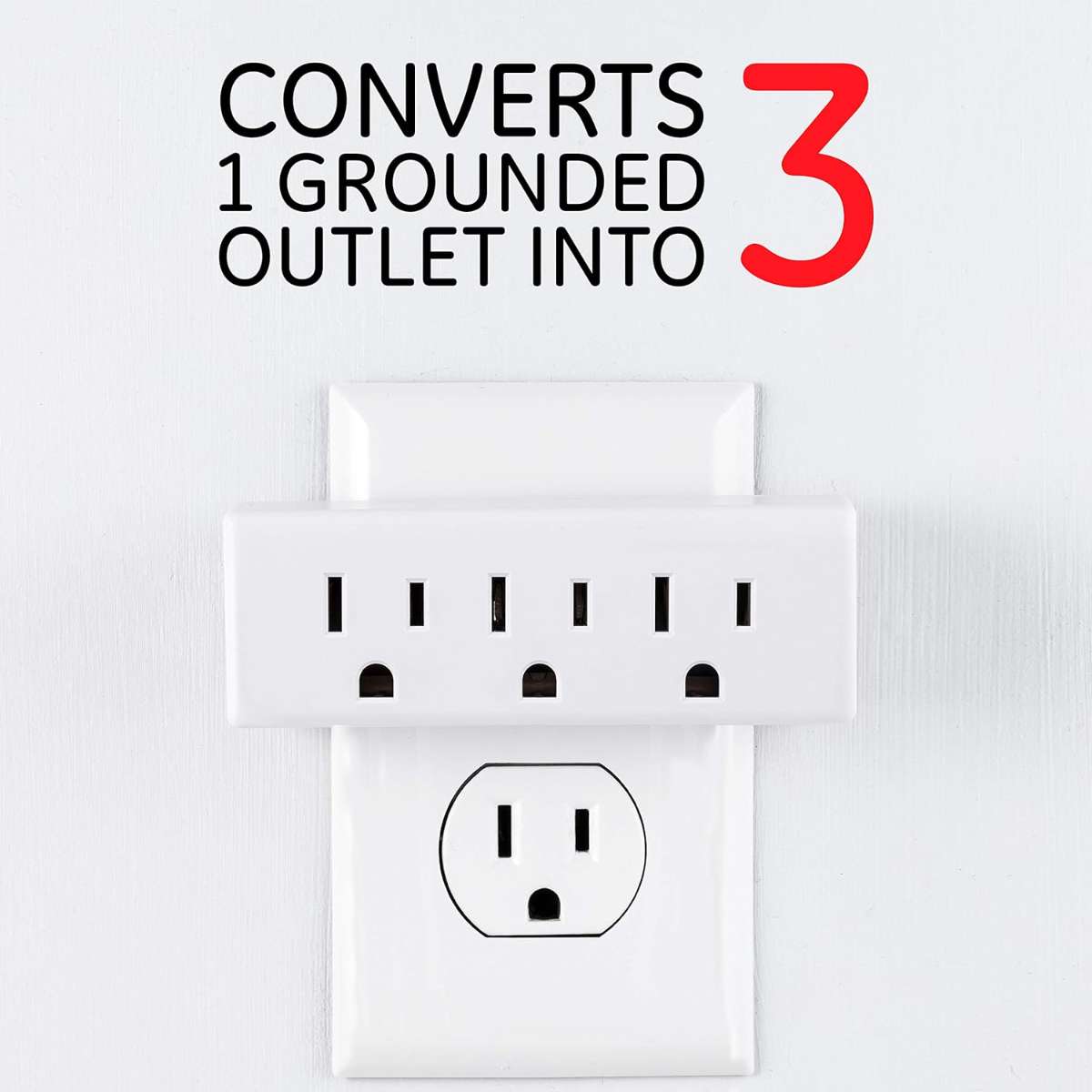 GE 3-Socket Extender Wall Tap, White, 52203
