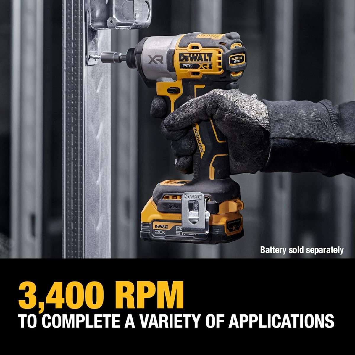 DEWALT 20V MAX XR Impact Driver, Brushless, 1/4", 3-speed (DCF845B)
