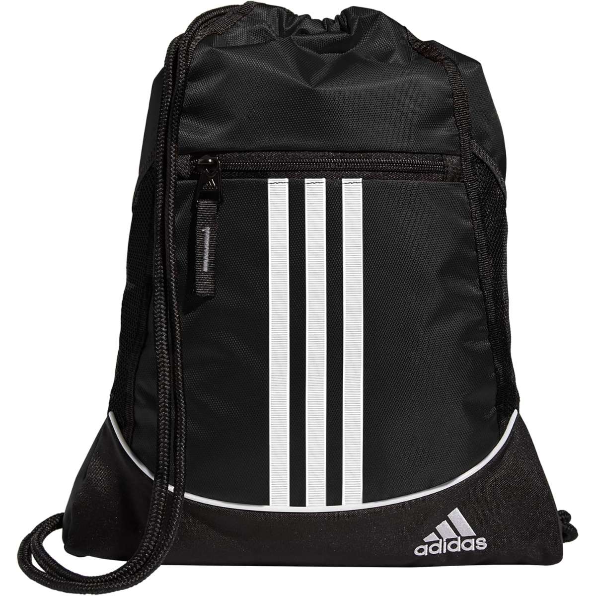 adidas Alliance Sackpack Drawstring Backpack Gym Bag, Silver Green/White, One Size