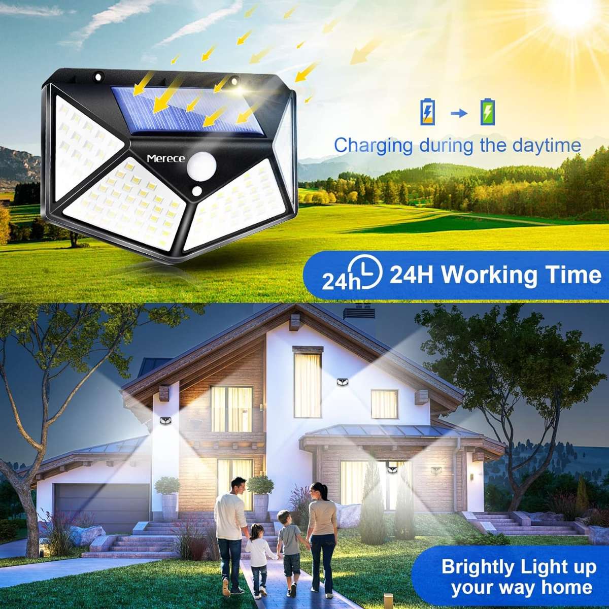VINHMOR Solar Lights Outdoor 6-Pack, 100LED/3 Pattern