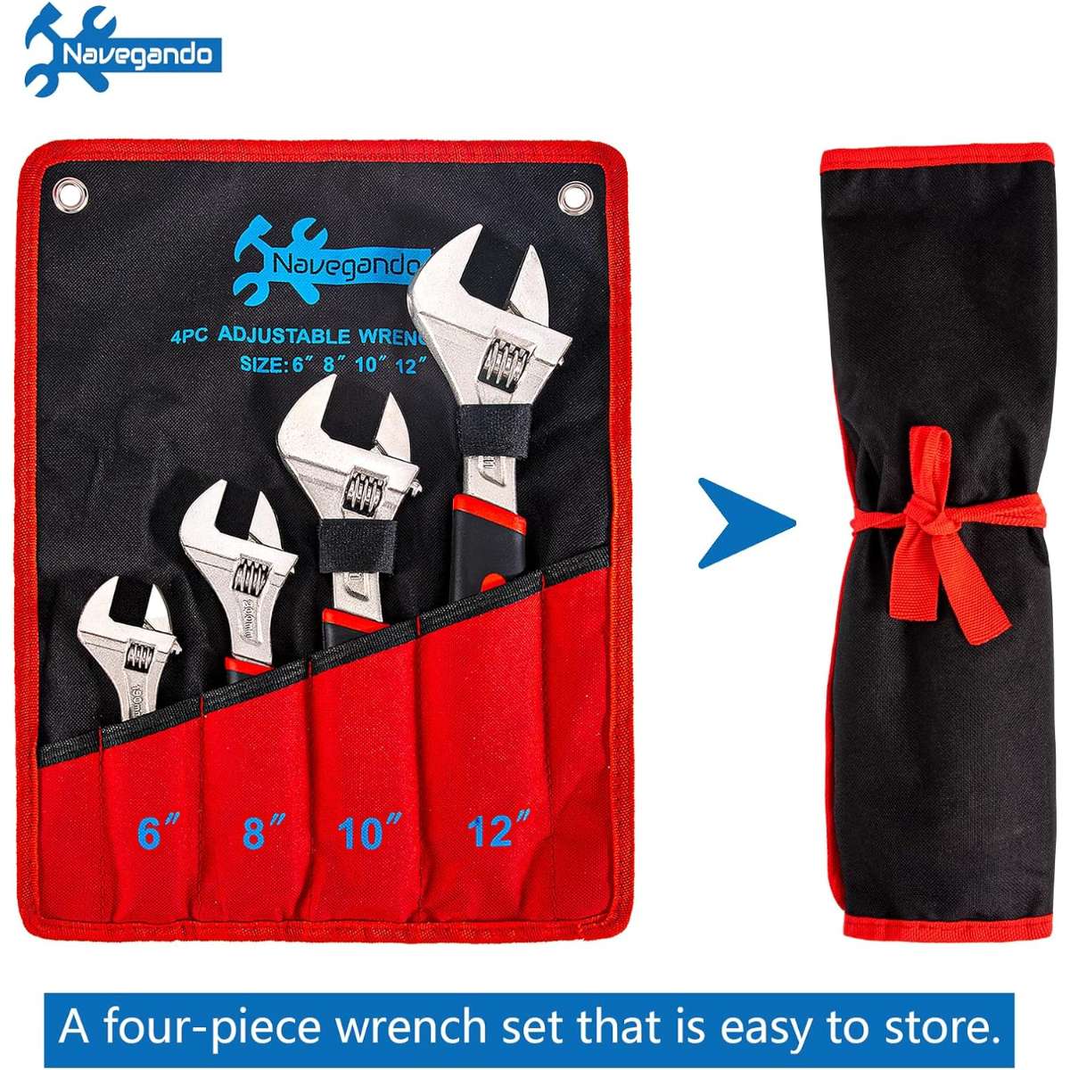 Navegando adjustable wrench, set of 4 wrenches