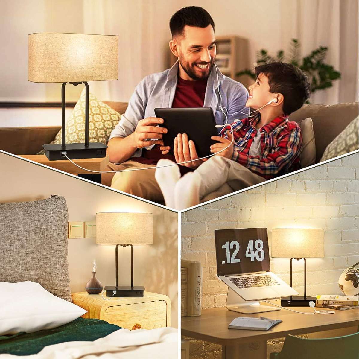 3-way dimmable touch console light, warm white