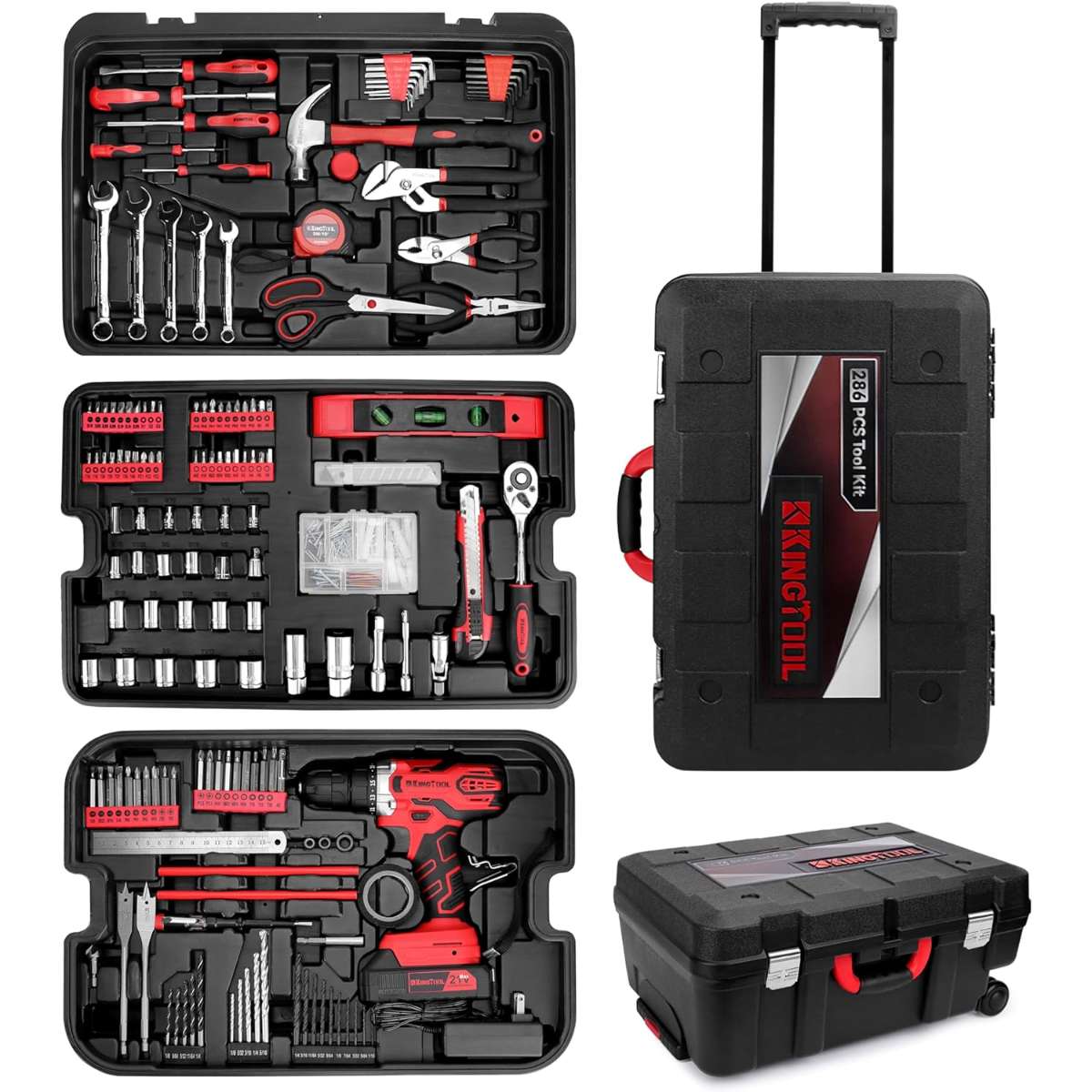 KingTool Home Tool Kit - 286 PCS Home Car Repair Tool Kit