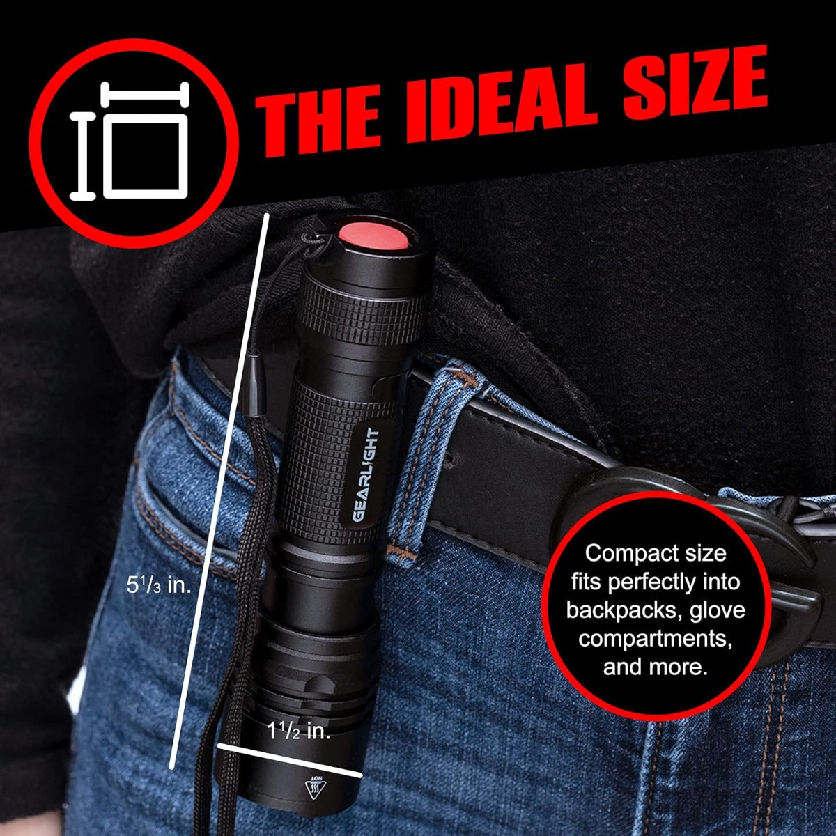 GearLight LED Tactical flashlight with high lumens