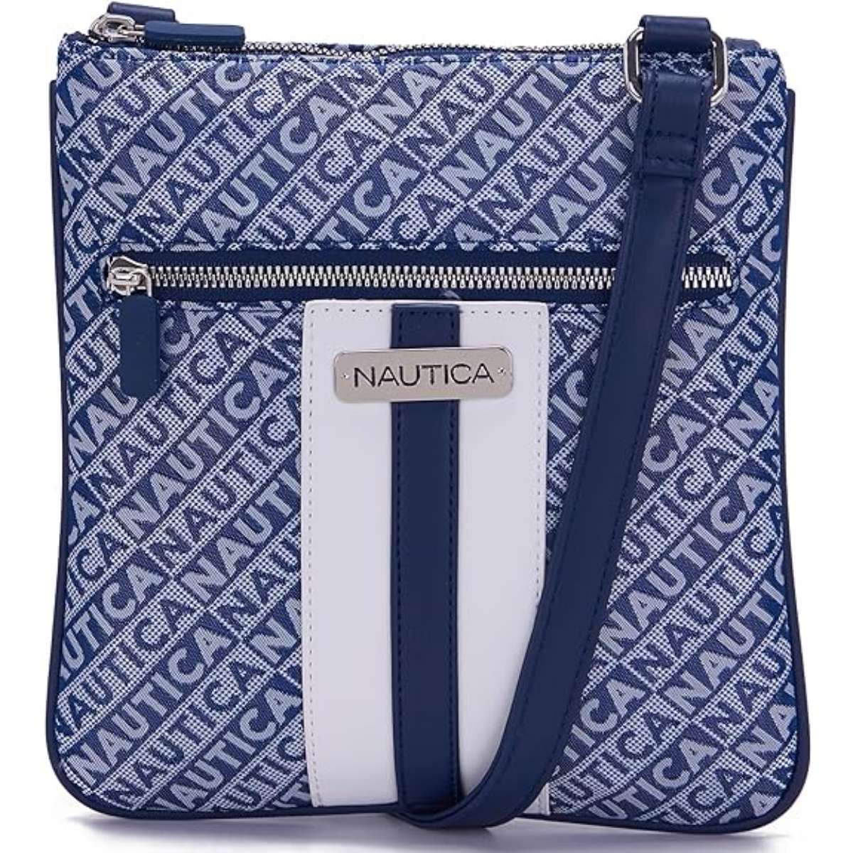 Nautica Womens Lakeside Signature Jaquard North South Crossbody Bag