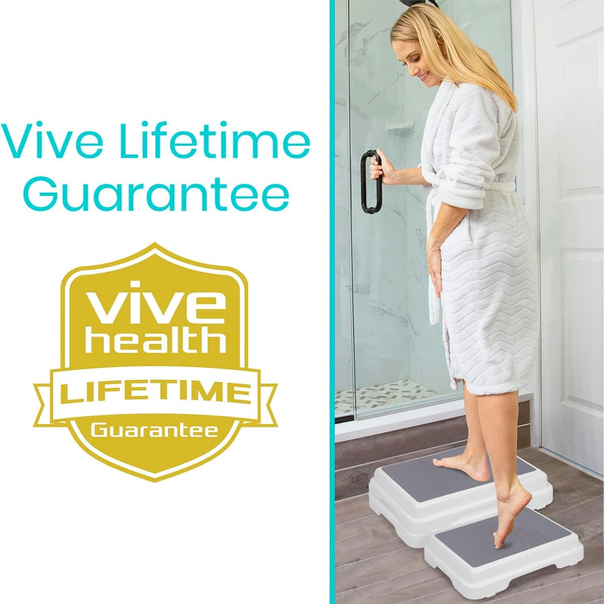 Vive Bath Shower step stool (4.5 inches) is stackable