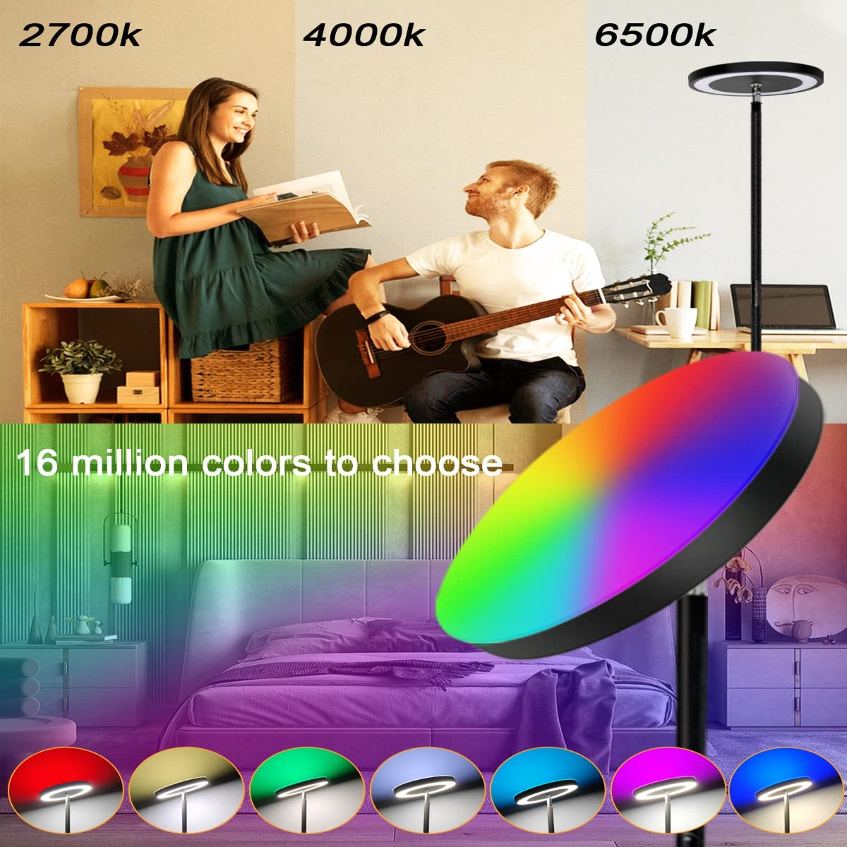 2 Side Lighting Led Floor Lamp