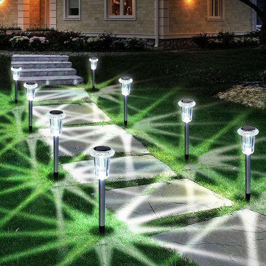 Solar Outdoor Light, 10 Pack Solar Stake Light Cool White