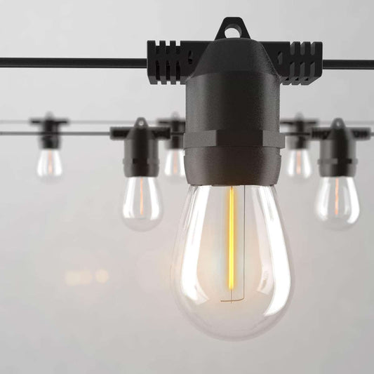 S14 LED Outdoor String Light, Shatterproof IP65 4-Pack x 27ft (Max 918ft)