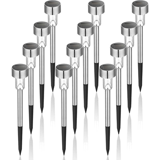GIGALUMI Solar Lights Outdoor Waterproof, 12-Pack, Cool White