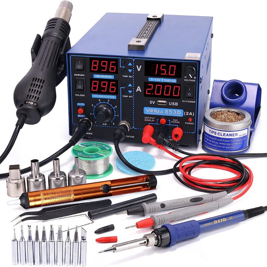 Yihua 853D 2A USB SMD hot air rework soldering iron station