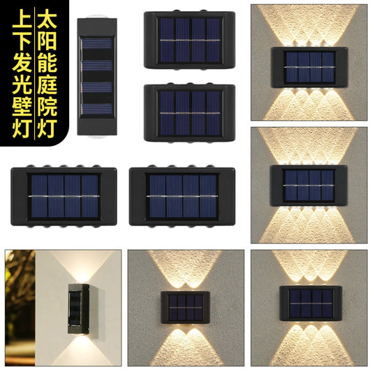 Solar double head wall light