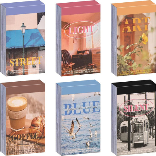 6 Sets 300 Pcs Washi Stickers Book for Journaling