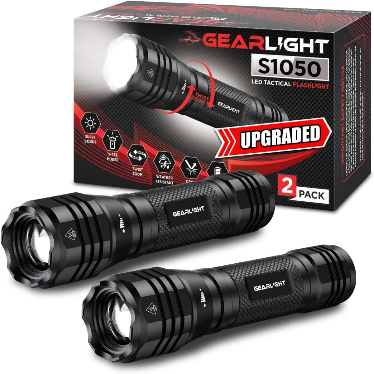 GearLight S1050 LED flashlight high lumen