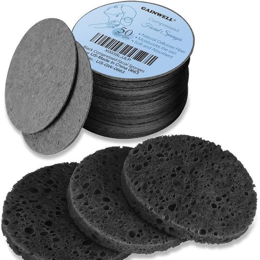 50 black compression face sponges