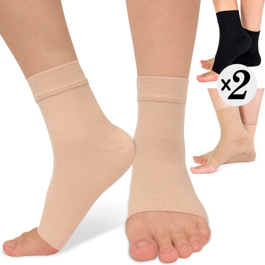 2 packs of ankle-stay compression sleeve socks for men and women