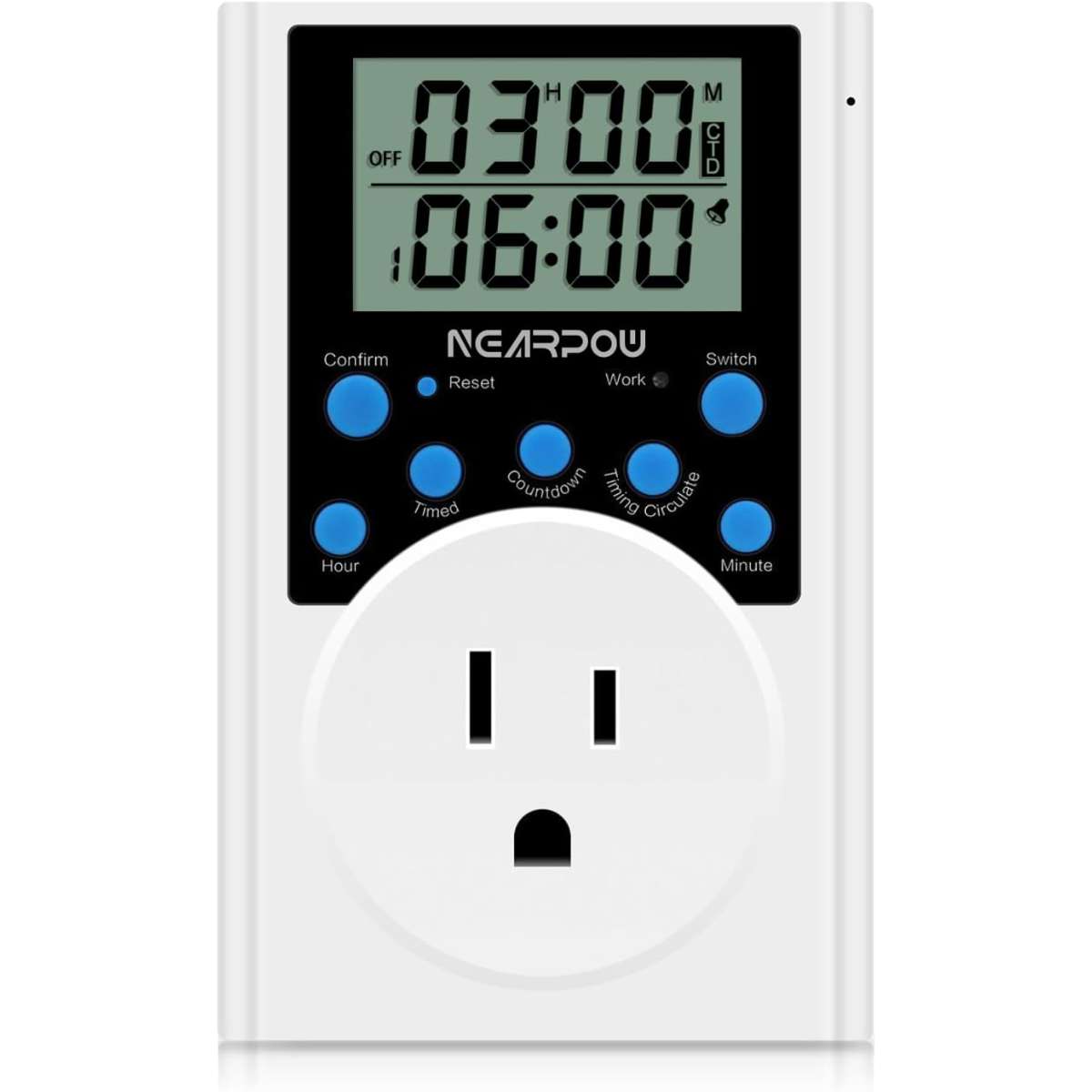 Timer socket, plug-in digital timer switch 15A/1800W