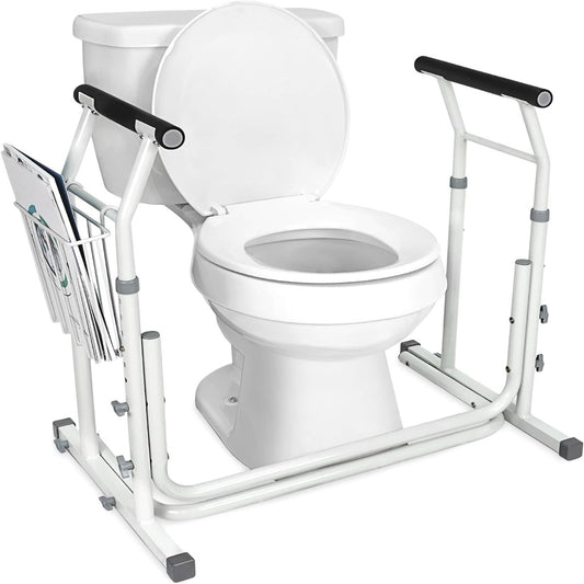 Vunn Medical Bathroom Patent Height Adjustable height toilet grab bars