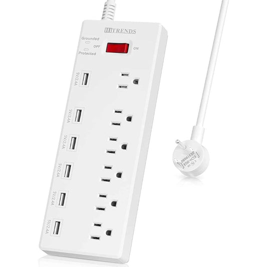 HITRENDS Surge Protector Power Strip (6 ft., white)