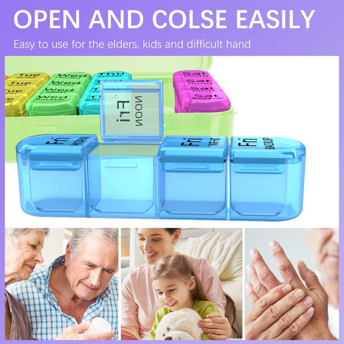 Odaro Weekly Pill Organizer 4 Times a Day
