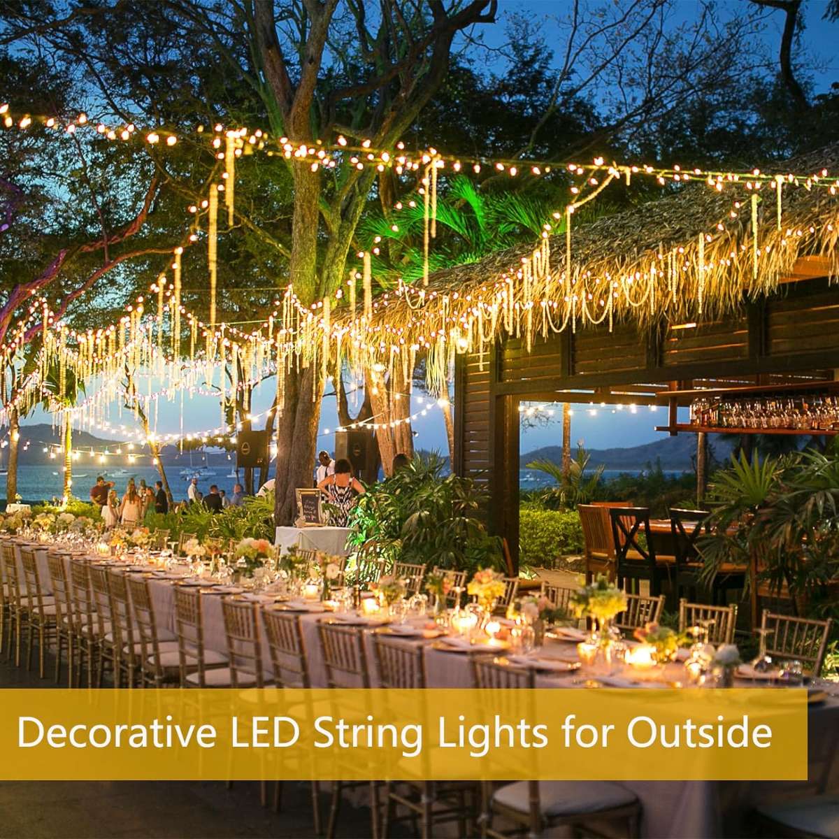 SANJICHA Solar String Lights, 2 Pack 144FT 400LED Waterproof (Warm White)
