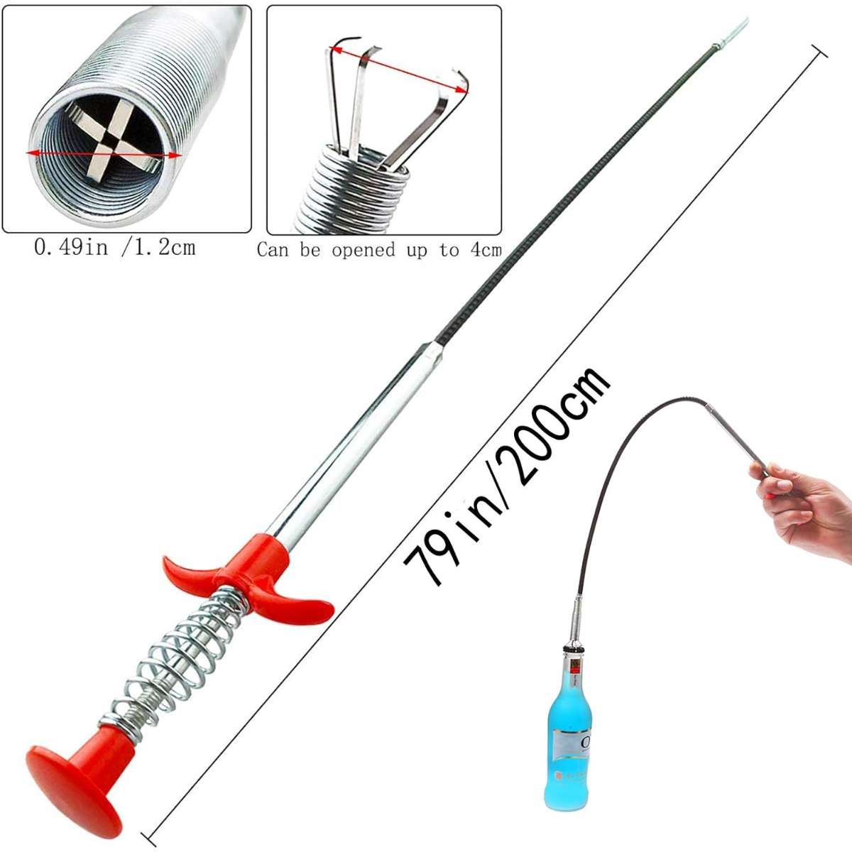 Flexible gripper claw pick-up extension tool (79 inches)