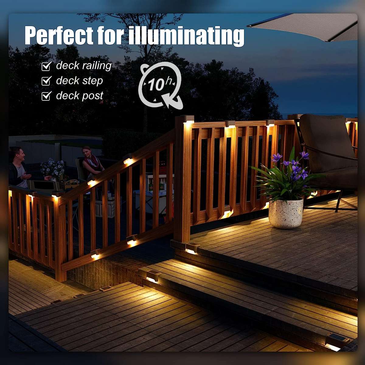 SOLPEX Solar Deck Lights Outdoor 16-Pack