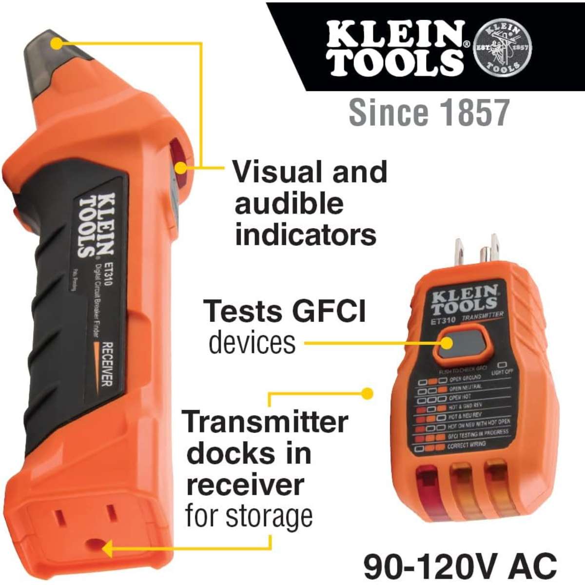 Klein Tools ET310 AC Circuit Breaker Finder, Electrical Tester, and Voltage Tester