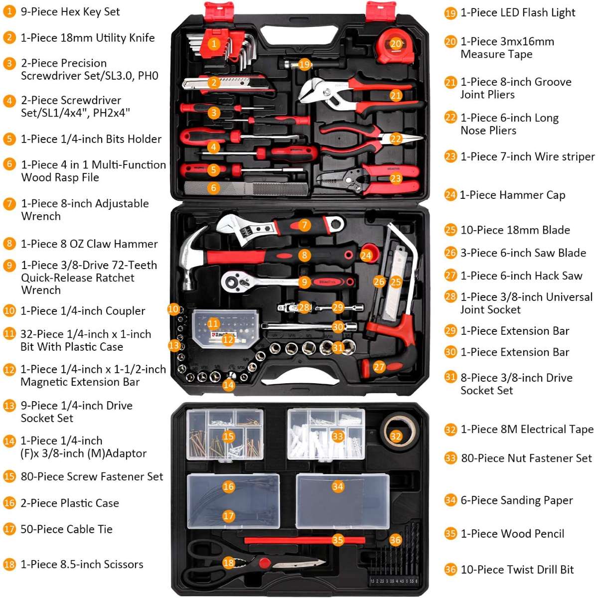 Kingtool 325 Piece Home Repair Tool Kit