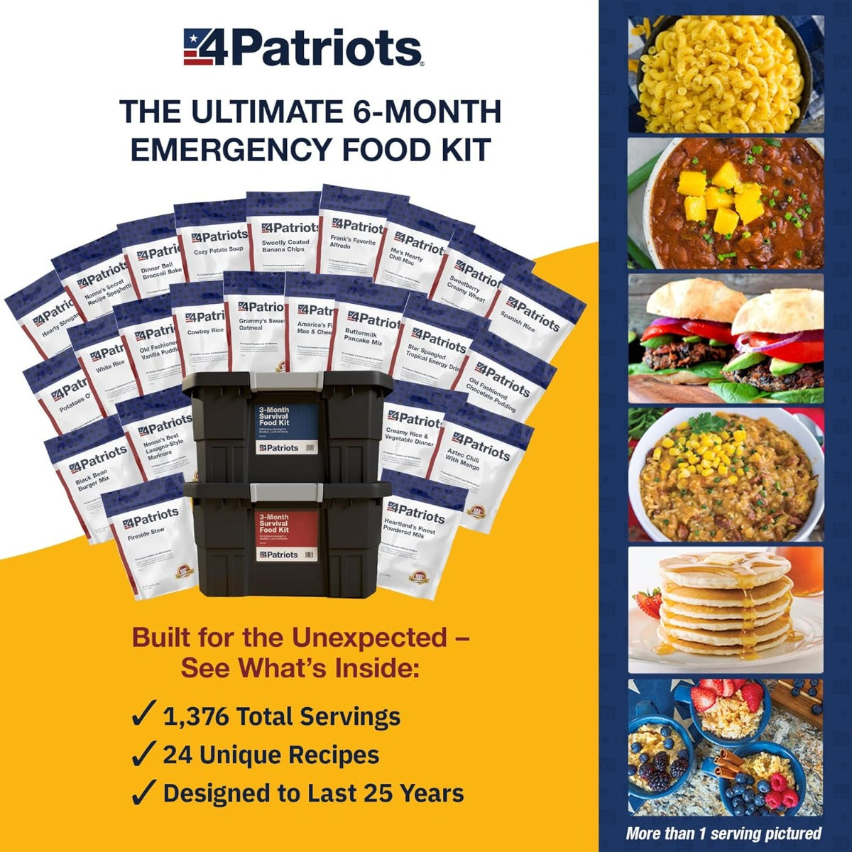 Patriot 6 Month survival Food Pack - Emergency food