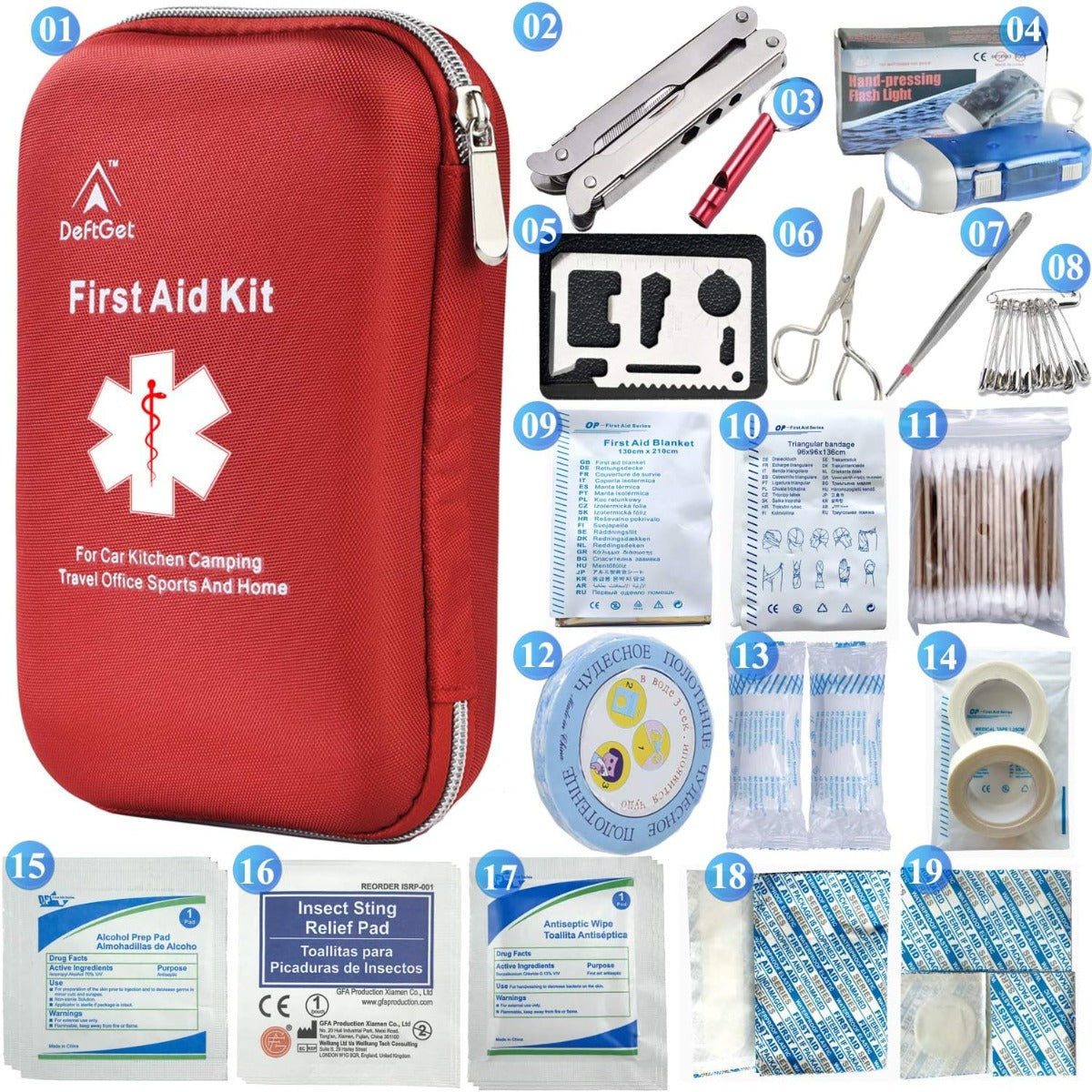 deft163 First aid kit Portable basic injury medical first aid equipment