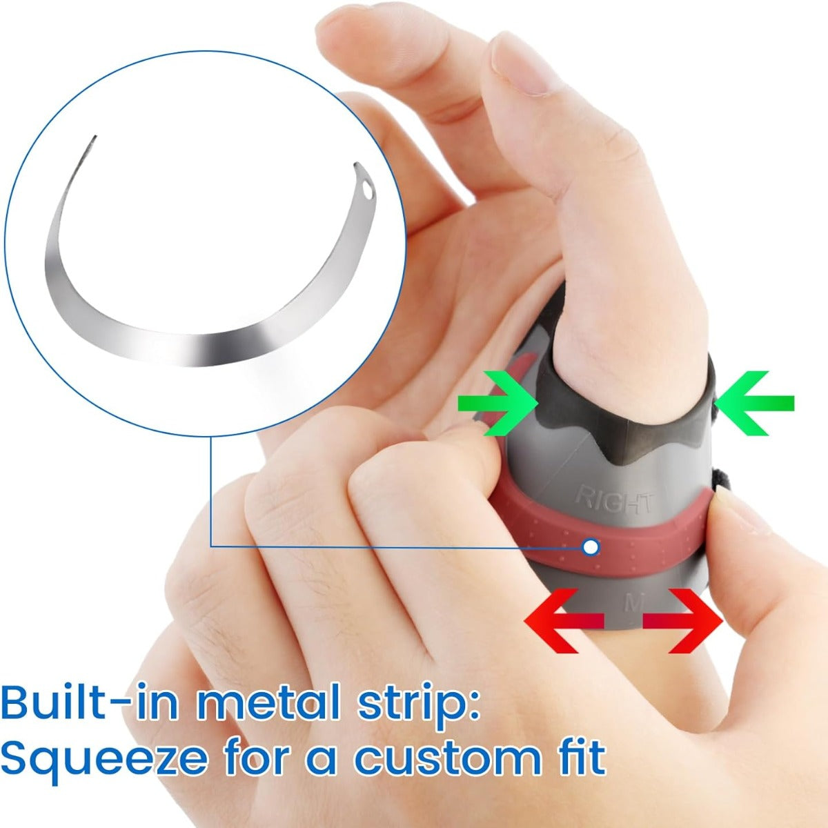 Velpeau thumb support bracket Black, right hand, center
