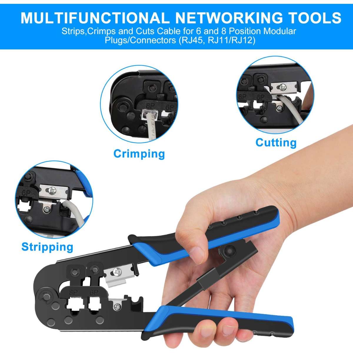 RJ45 Crimp Tool Kit, Ethernet Crimp Kit