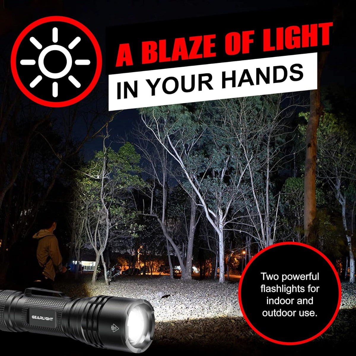 GearLight LED Tactical flashlight with high lumens