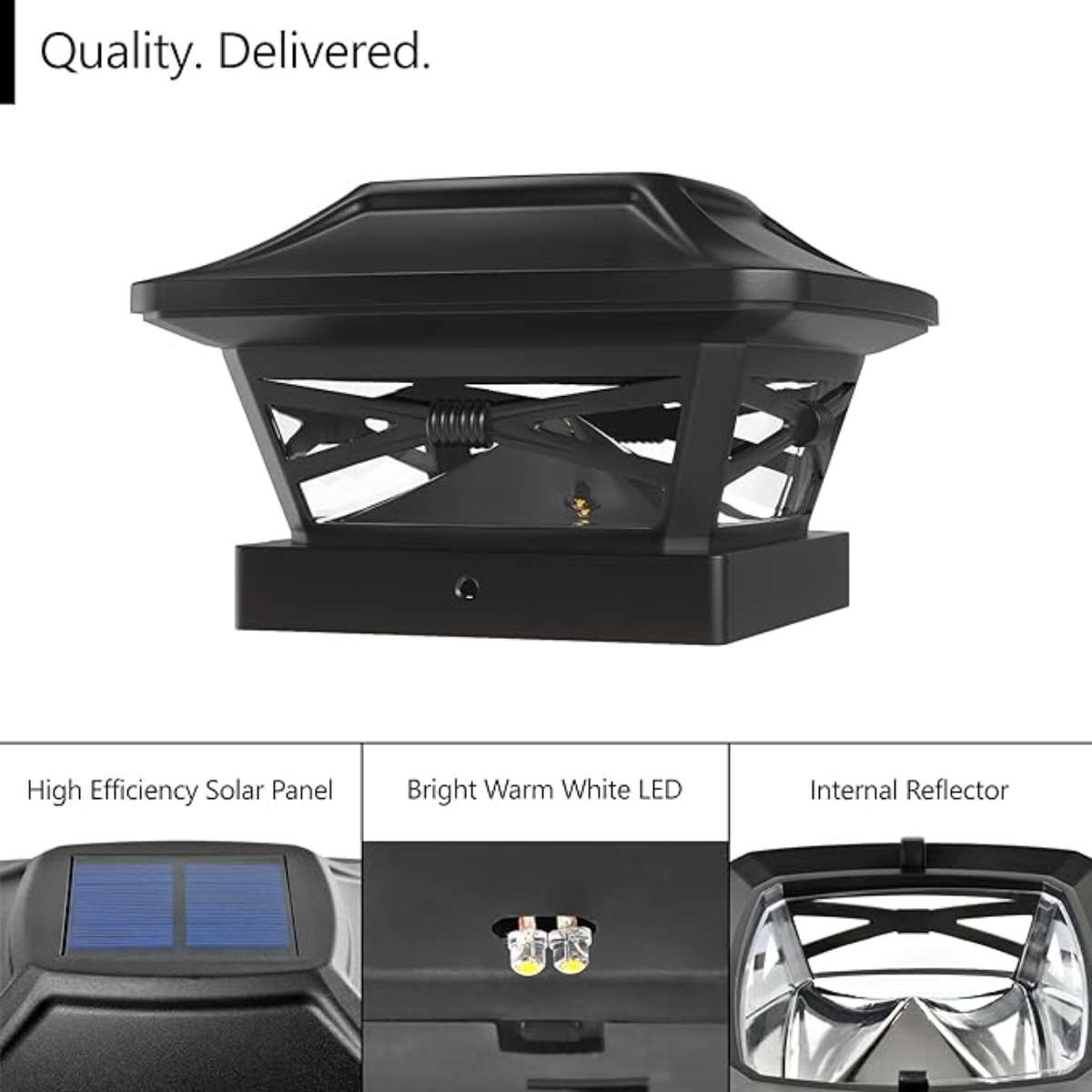 Davinci Lighting Renaissance Solar Outdoor Bollar Cap Lights - (Set of 4)
