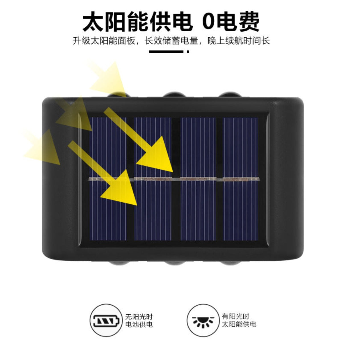 Solar double head wall light
