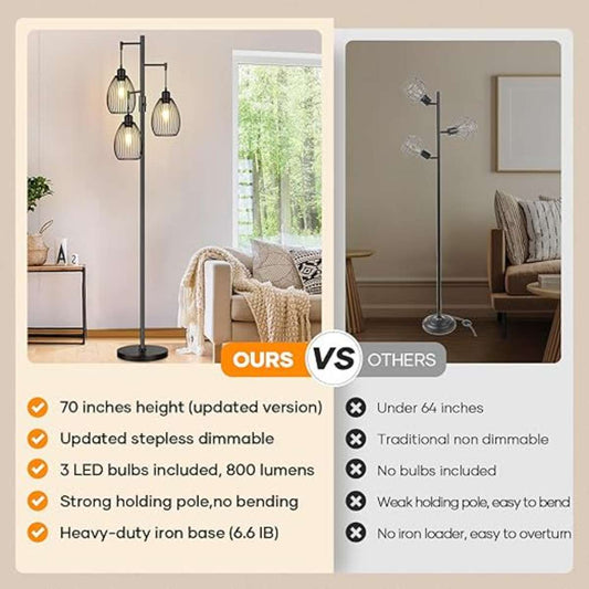 Dimmable floor lamp - black