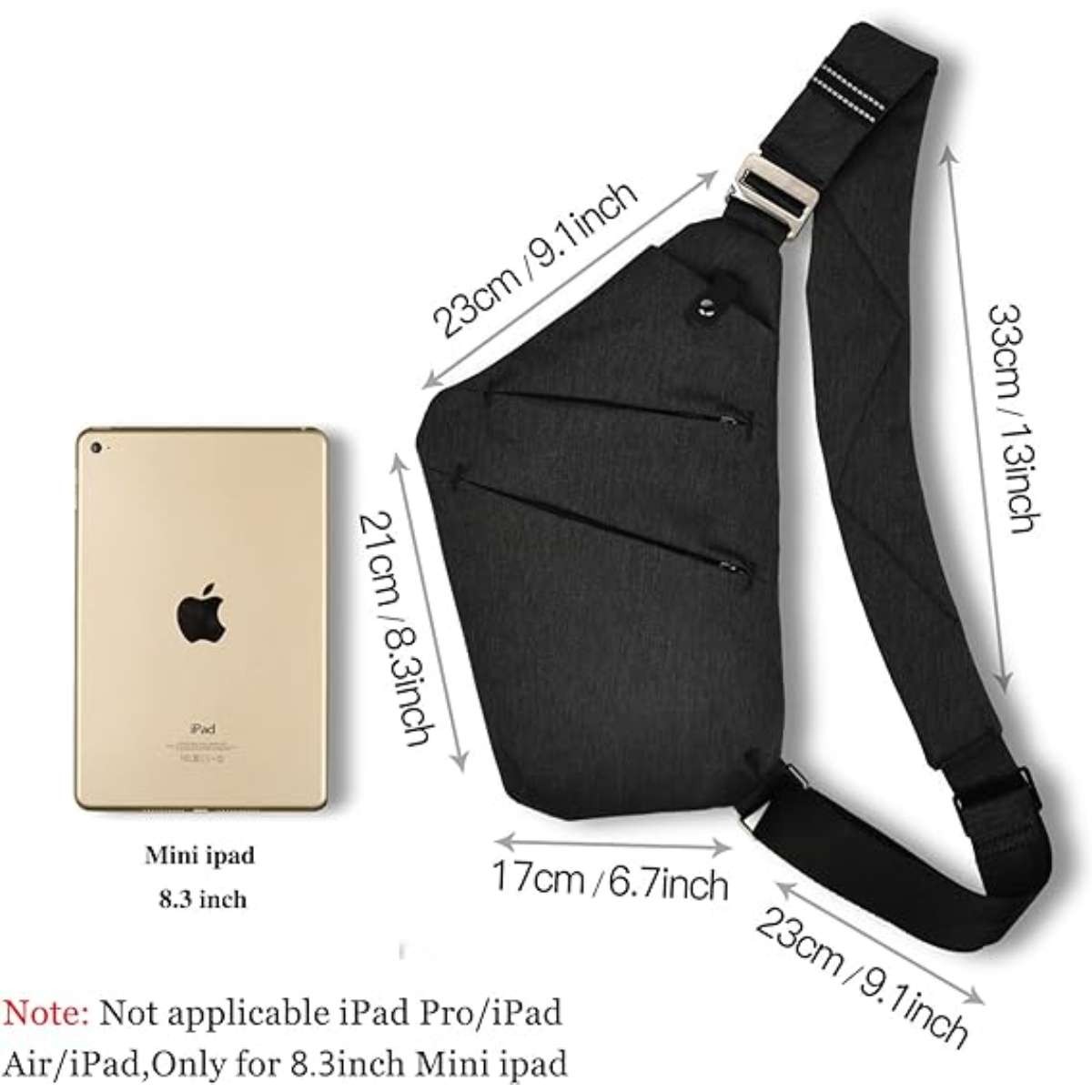 VADOO Sling Bag - Anti-theft Crossbody Shoulder Bag for Men and Women