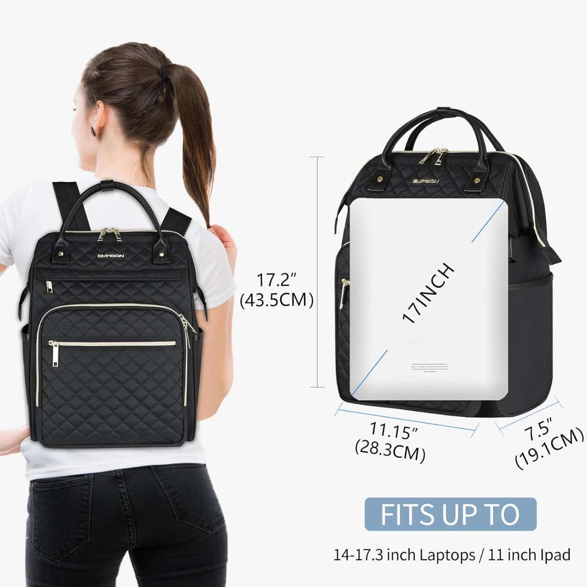 EMPSIGN 17 Inch Women's Laptop Backpack