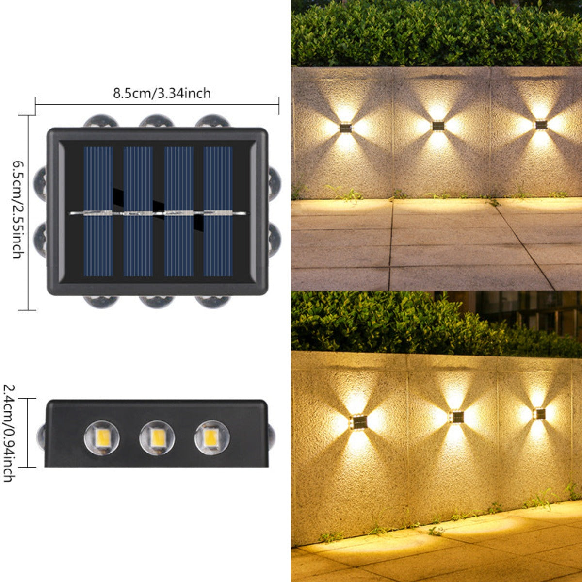 Solar double head wall light