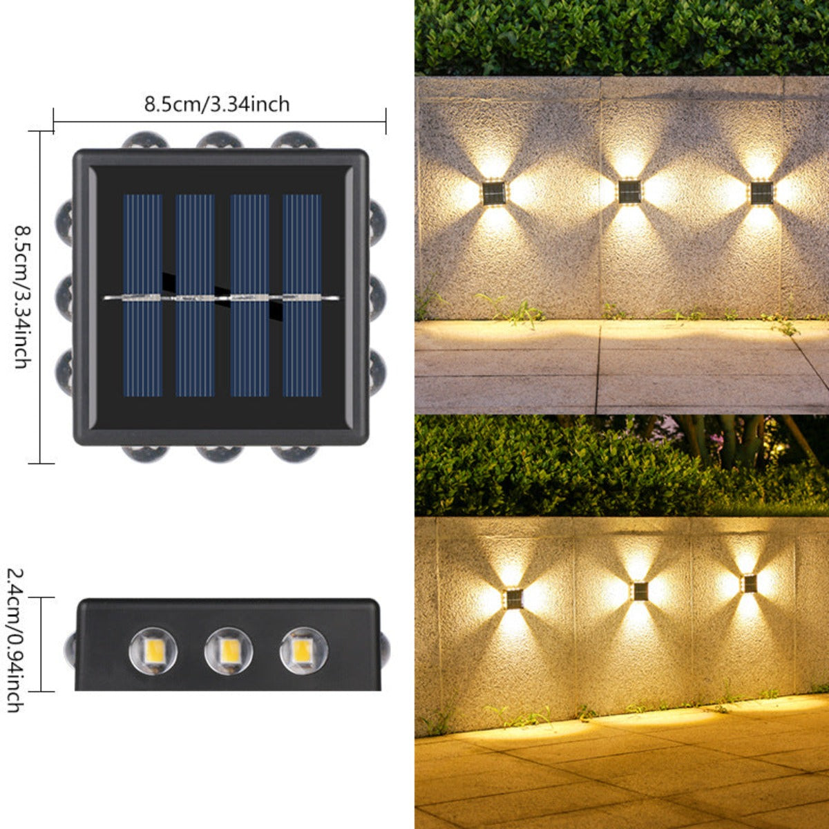 Solar double head wall light