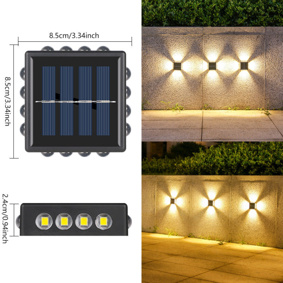 Solar double head wall light