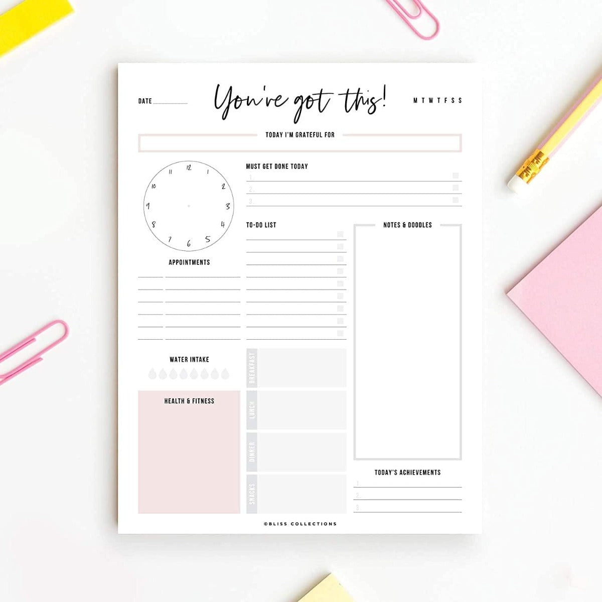 Bliss Collections Daily Planning Pad
