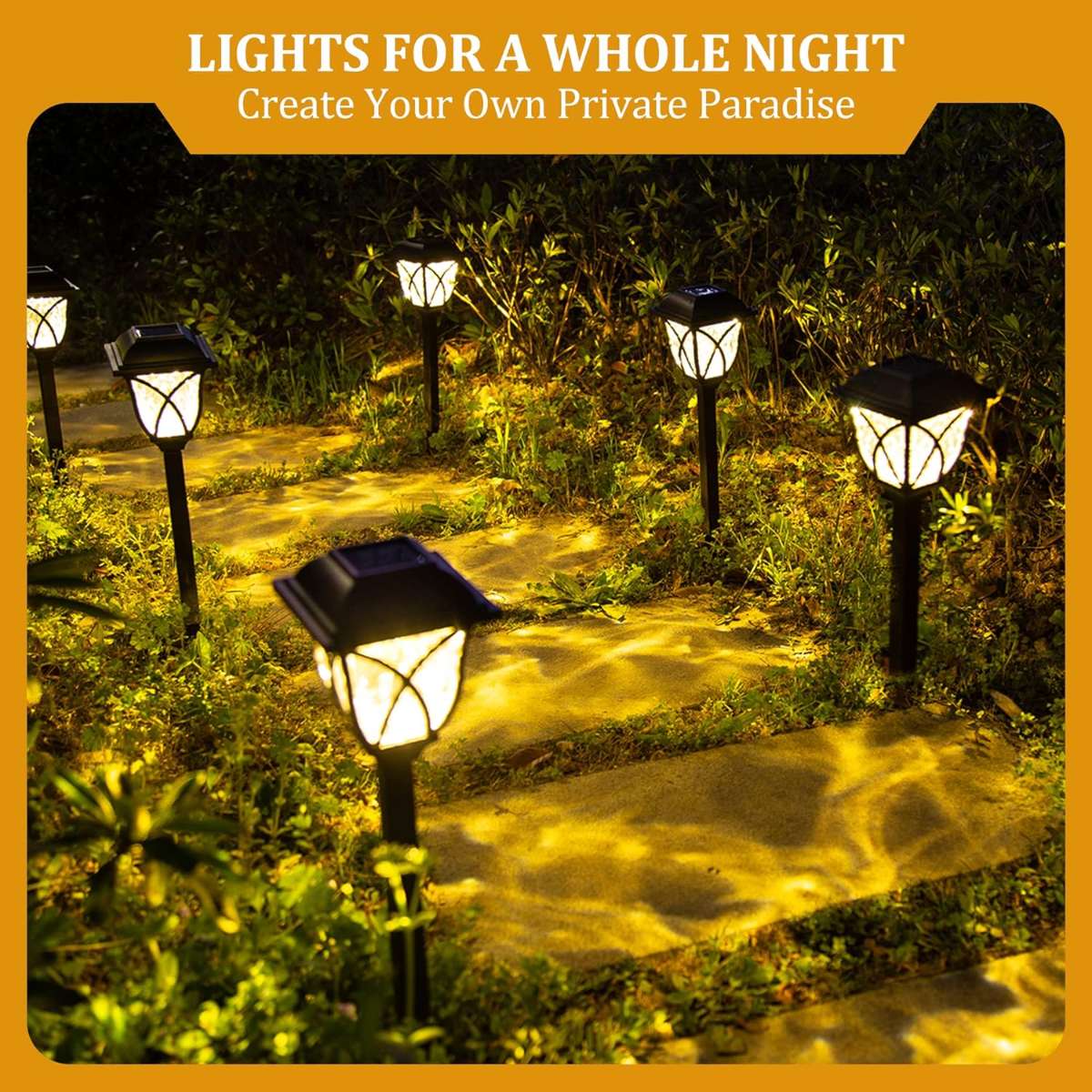 GIGALUMI Solar Light Outdoor Waterproof, (Warm White)