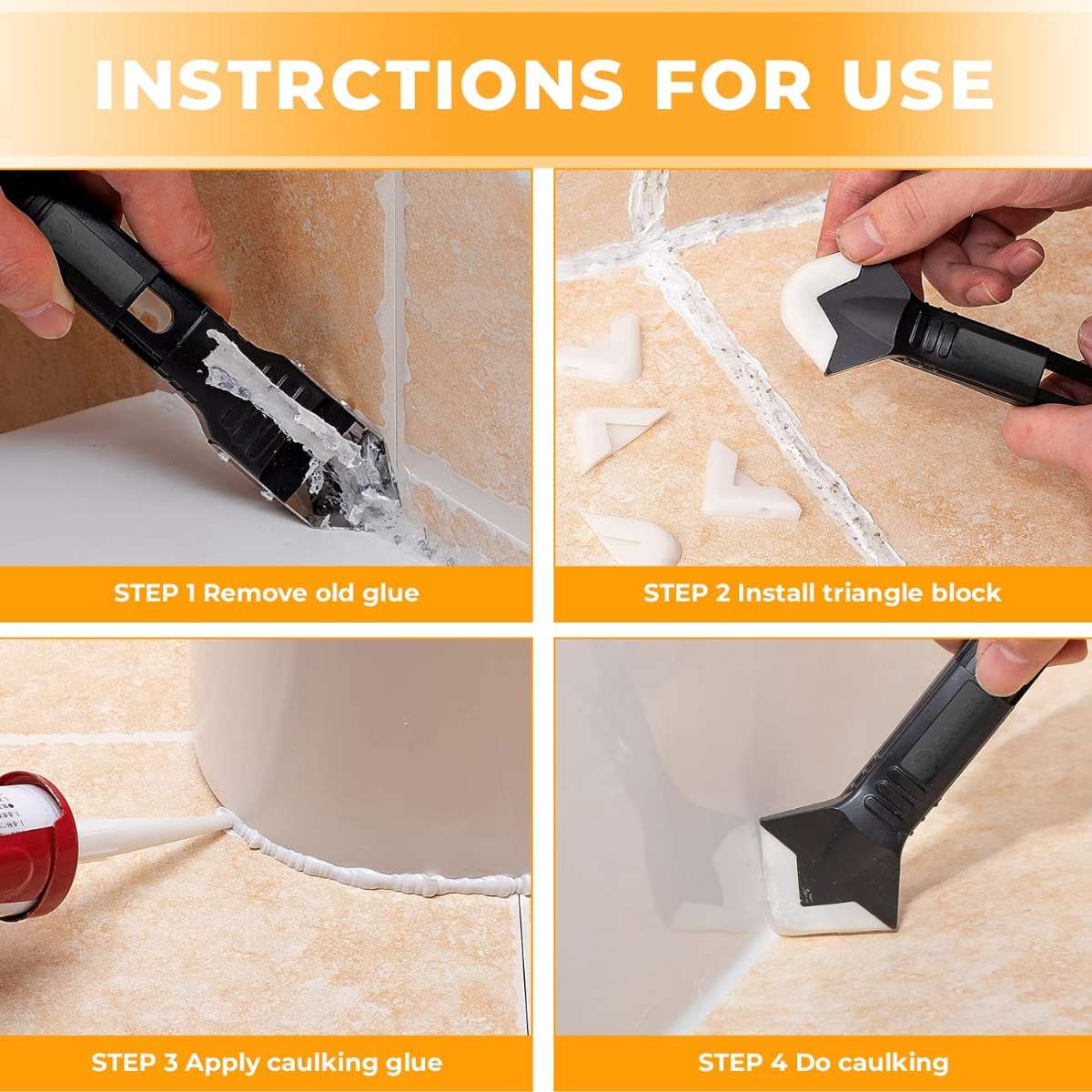 Saker silicone caulking tool