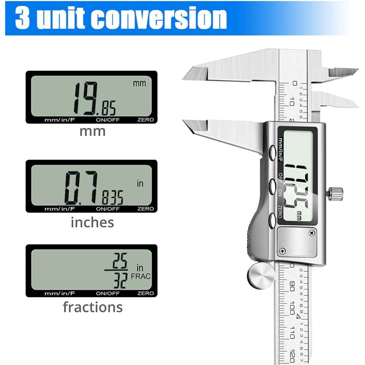 Digital caliper measuring tool