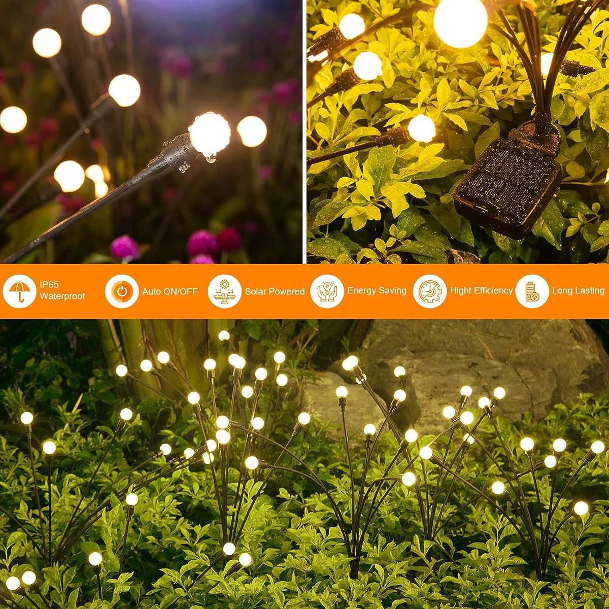 ASMAD Solar Garden Lights, 4 Pack of 32 LED Solar Outdoor Lights