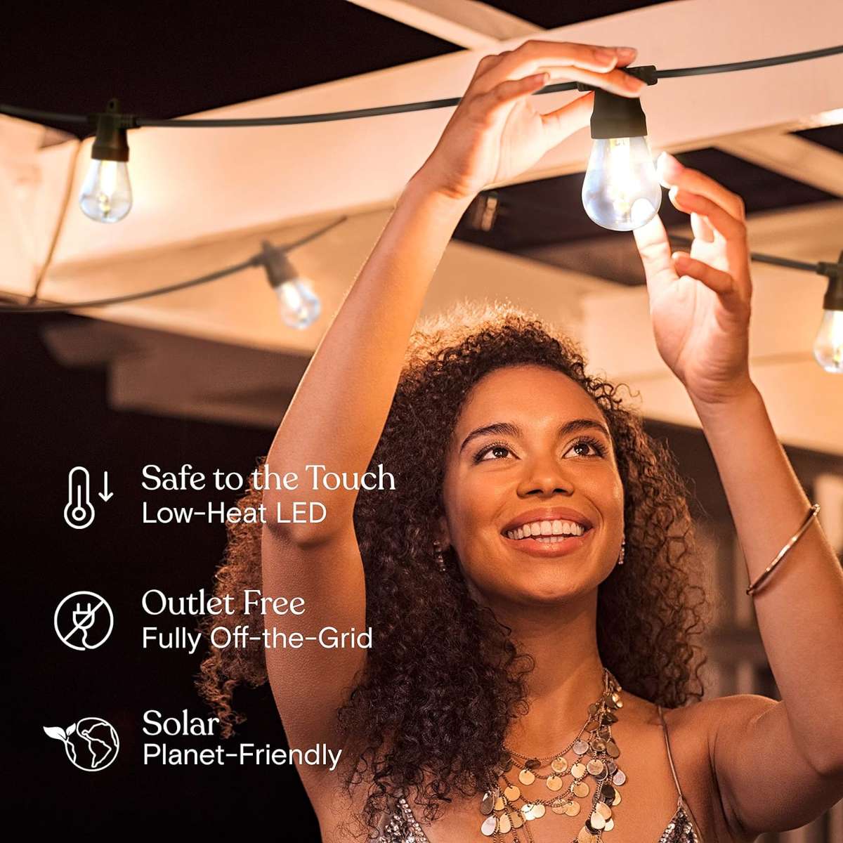 Brightech Ambience Pro Solar Outdoor String Lights 1W Soft White