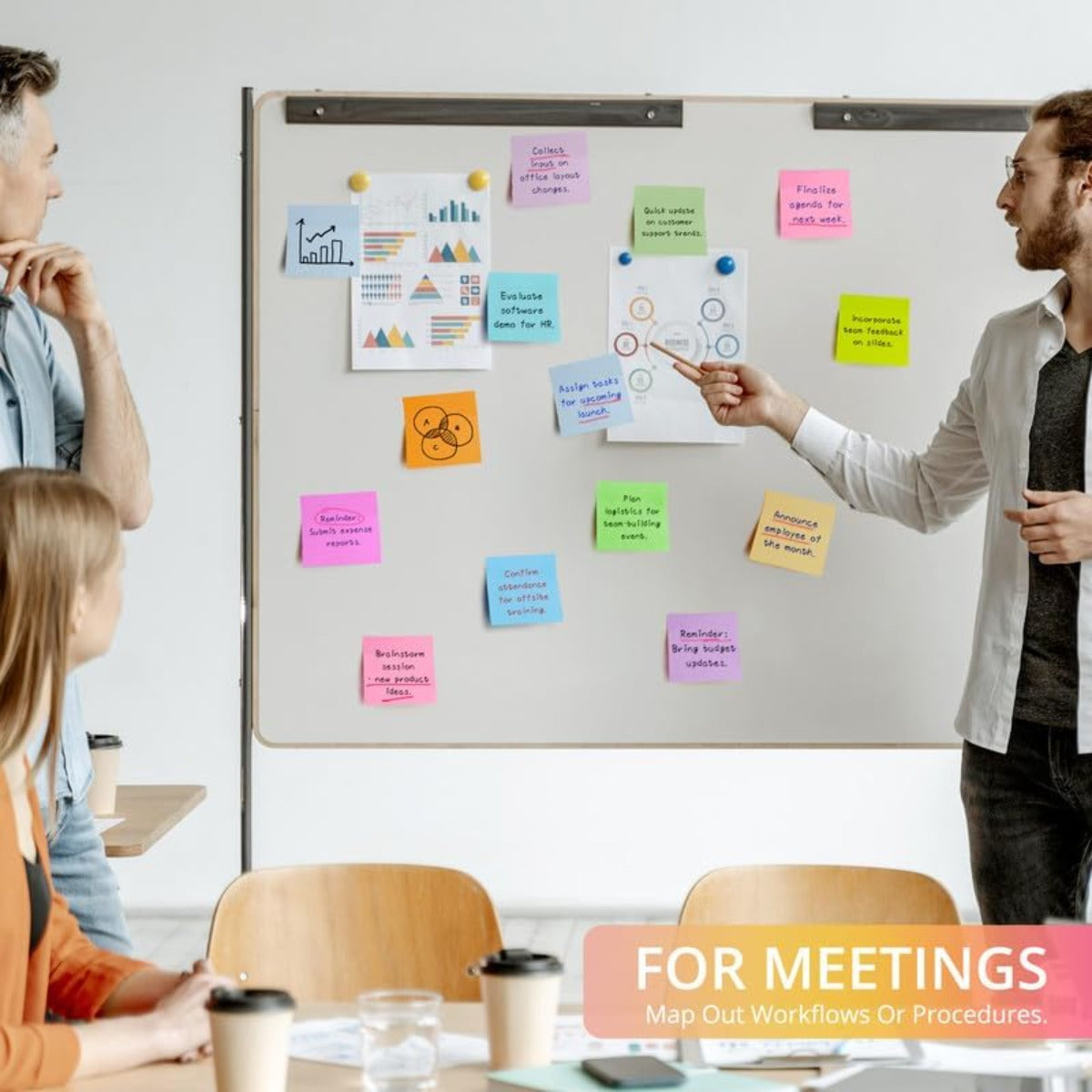 Color self-adhesive sticky notes, 12 sticky notes, 3x3 inches